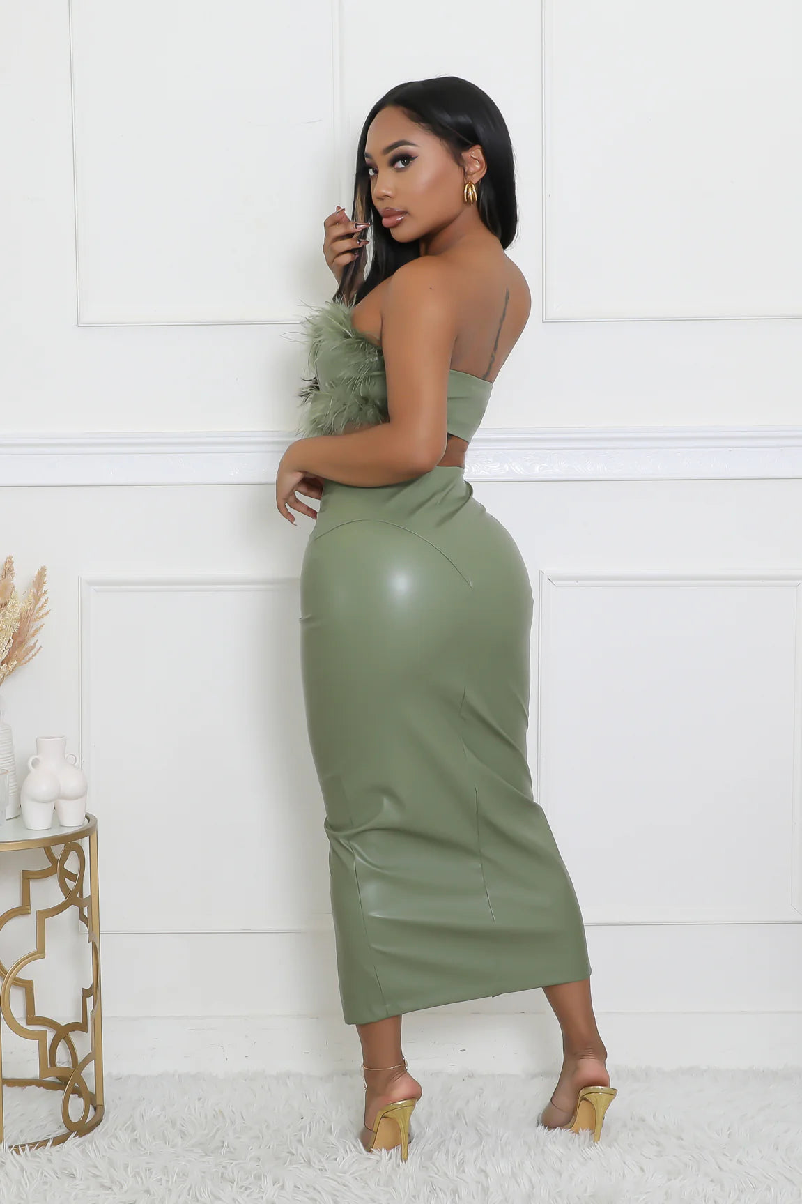 Catch Your Eye Green Skirt Set