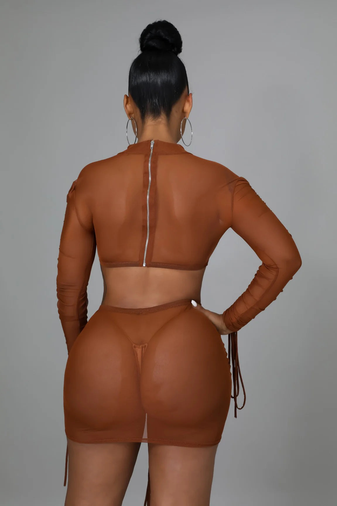 Carlie Nights - Sexy Brown Skirt Set for the Club