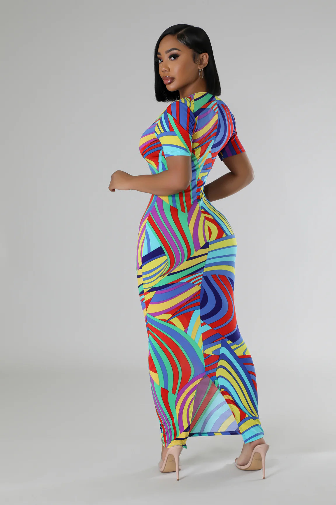 Rainbow Rapture Colorful Party or Club Dress