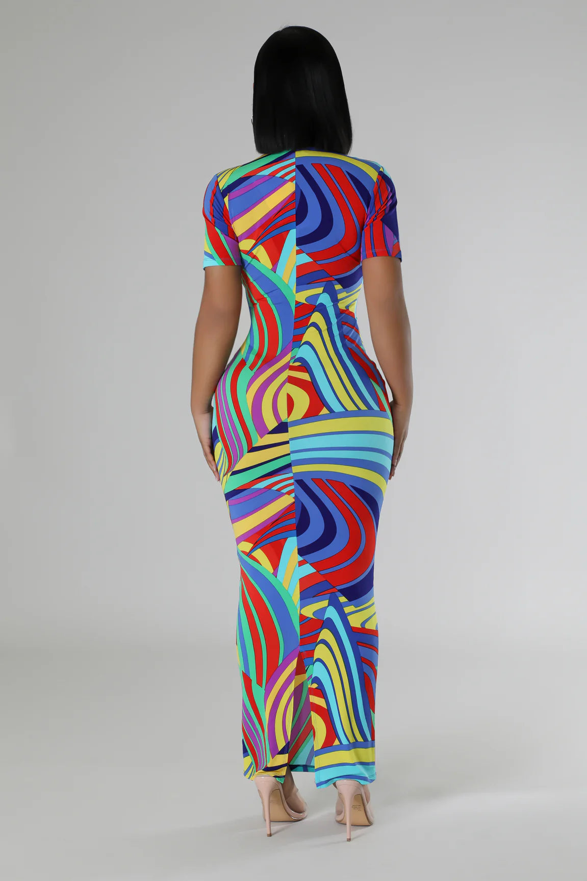 Rainbow Rapture Colorful Party or Club Dress