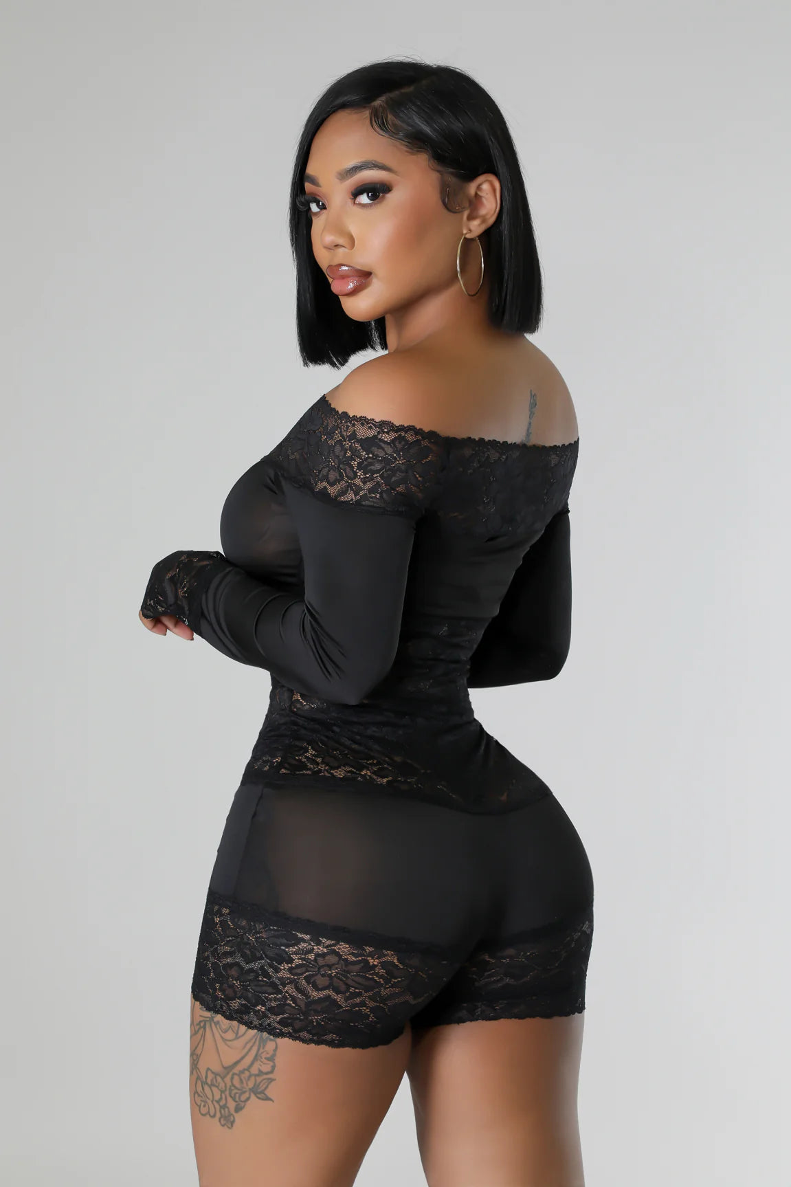 Lace Luster Black Sexy Romper for the Club or Party