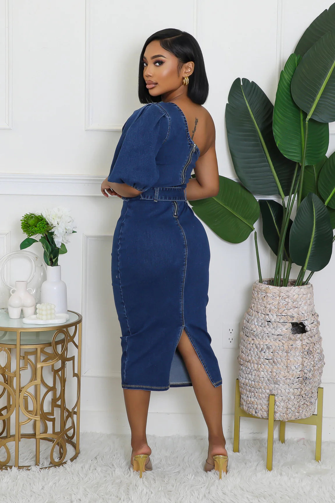 Far From You Dark Denim Party or Club Dress