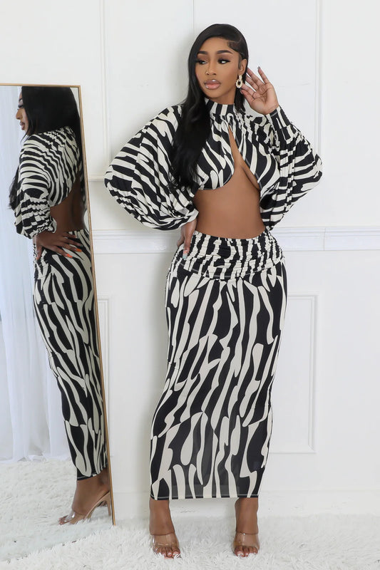 Sexy Black and White - Always Want You Skirt Set