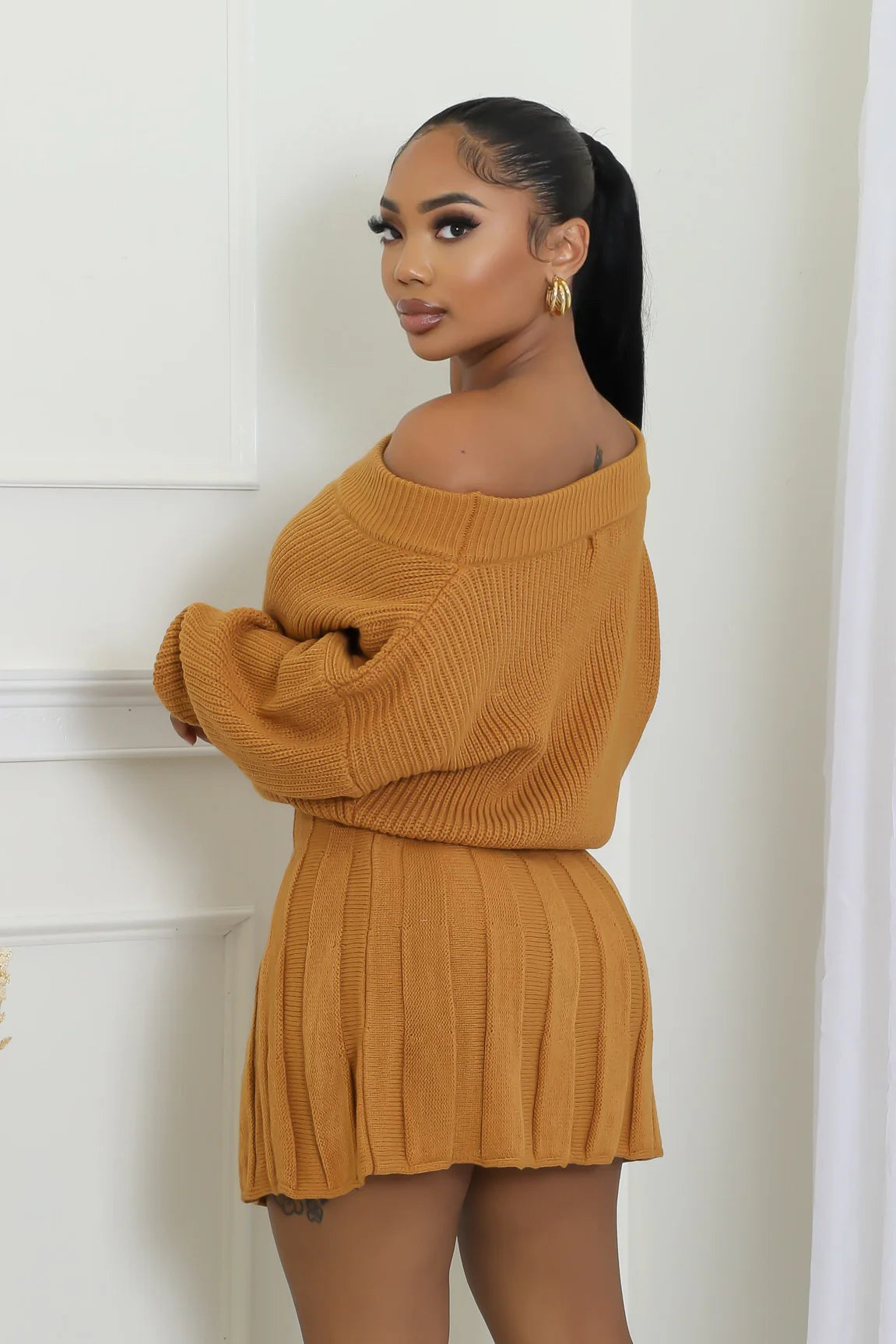 Wanderlust Cold Camel Sweater Dress
