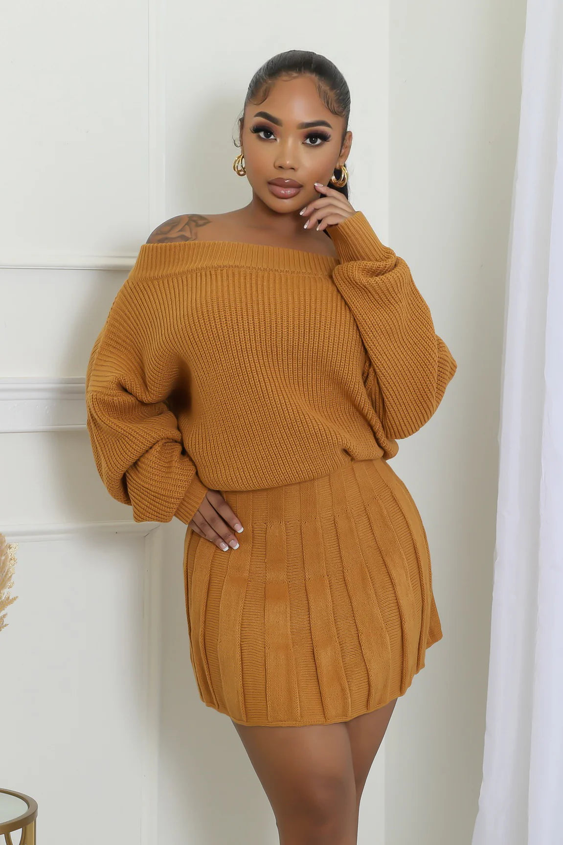 Wanderlust Cold Camel Sweater Dress