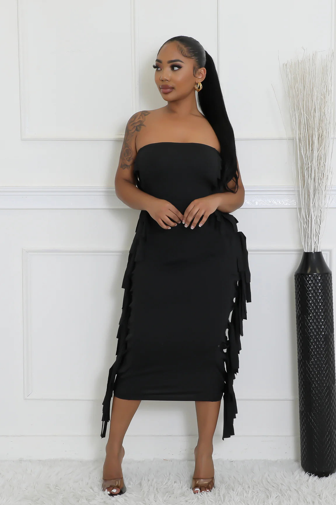 Black Sexy Conturing Club or Party Dress